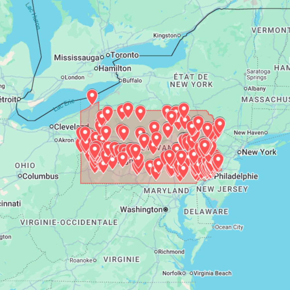 Pennsylvania Urbex Map (USA)