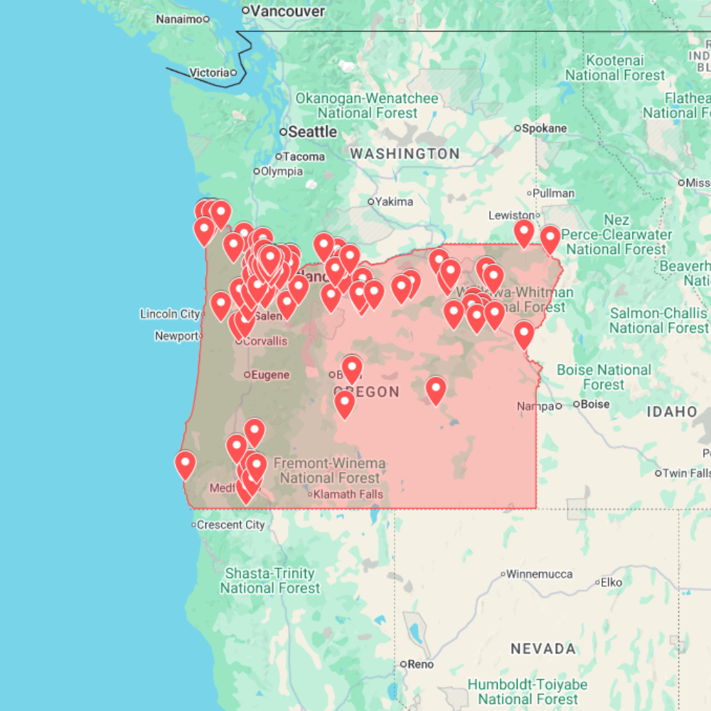 Oregon Urbex Map (USA) - Urban Exploration